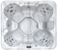 2mGoods Whirlpool Spa mit Fester Außenwand, 12 LED-Beleuchtung, für 5-7 Personen, 190x190x75cm, 34 Massagedüsen), Ganzjähriger Einsatz Winterfest, In & Outdoor Pool