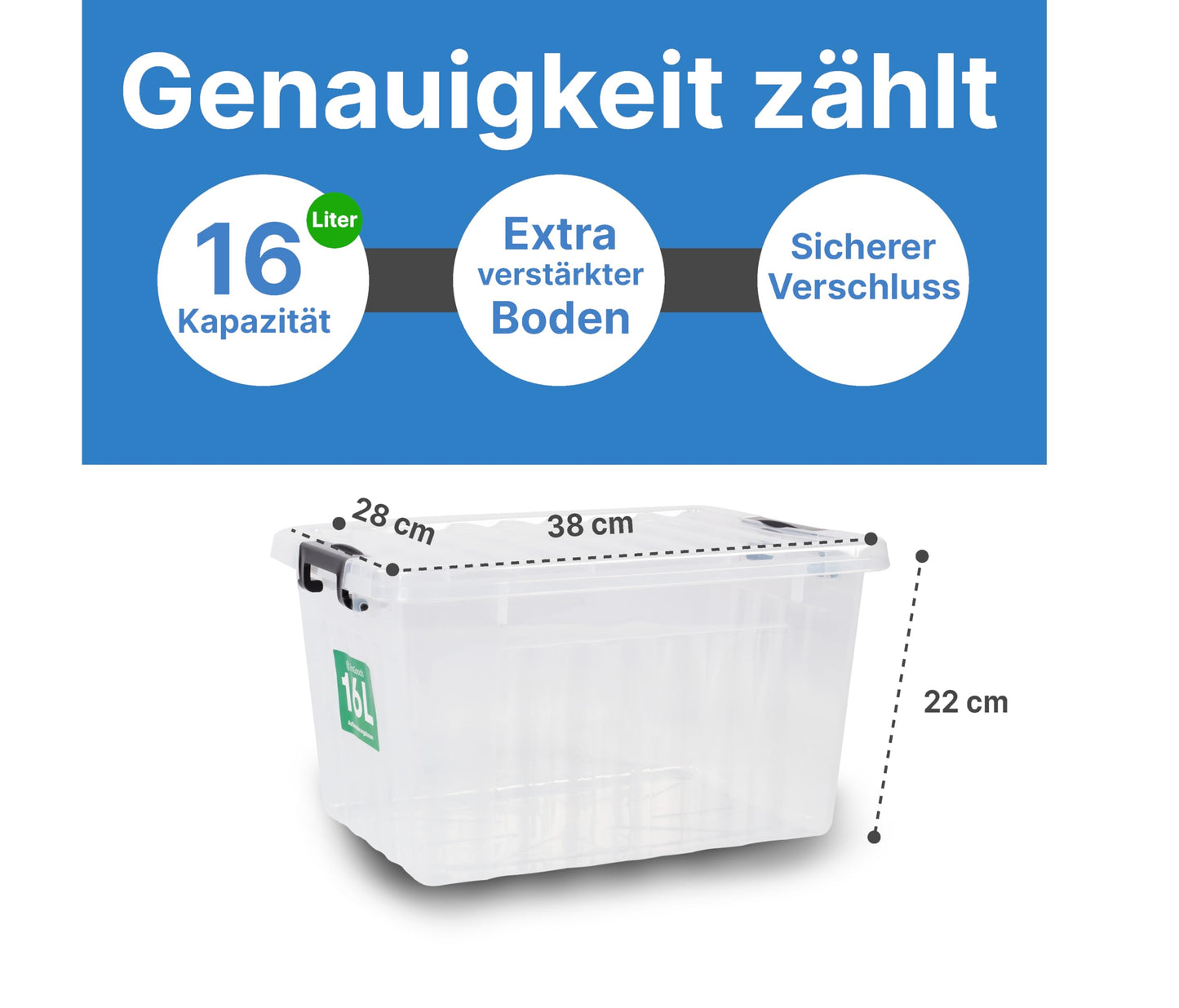 2mGoods - 4er Set 70L robuste Aufbewahrungsboxen mit Deckel L61.5xB44xH36 cm inkl. Tragegriff, Plastikboxen, stapelbar, lebensmittelecht, transparente kleine Kisten für Wohnung, Werkstatt & Keller